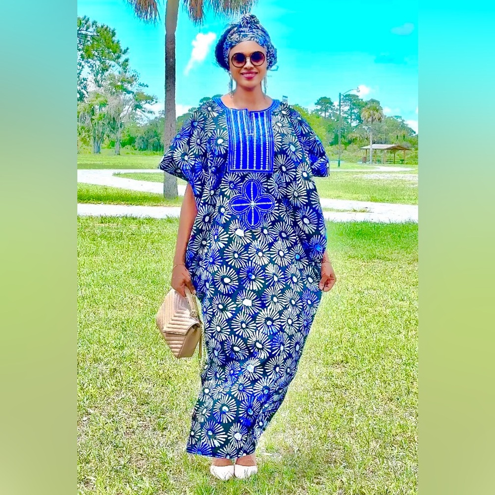 SOLD!!! Authentic African Ankara Bubu gown with embroidery | Scarf